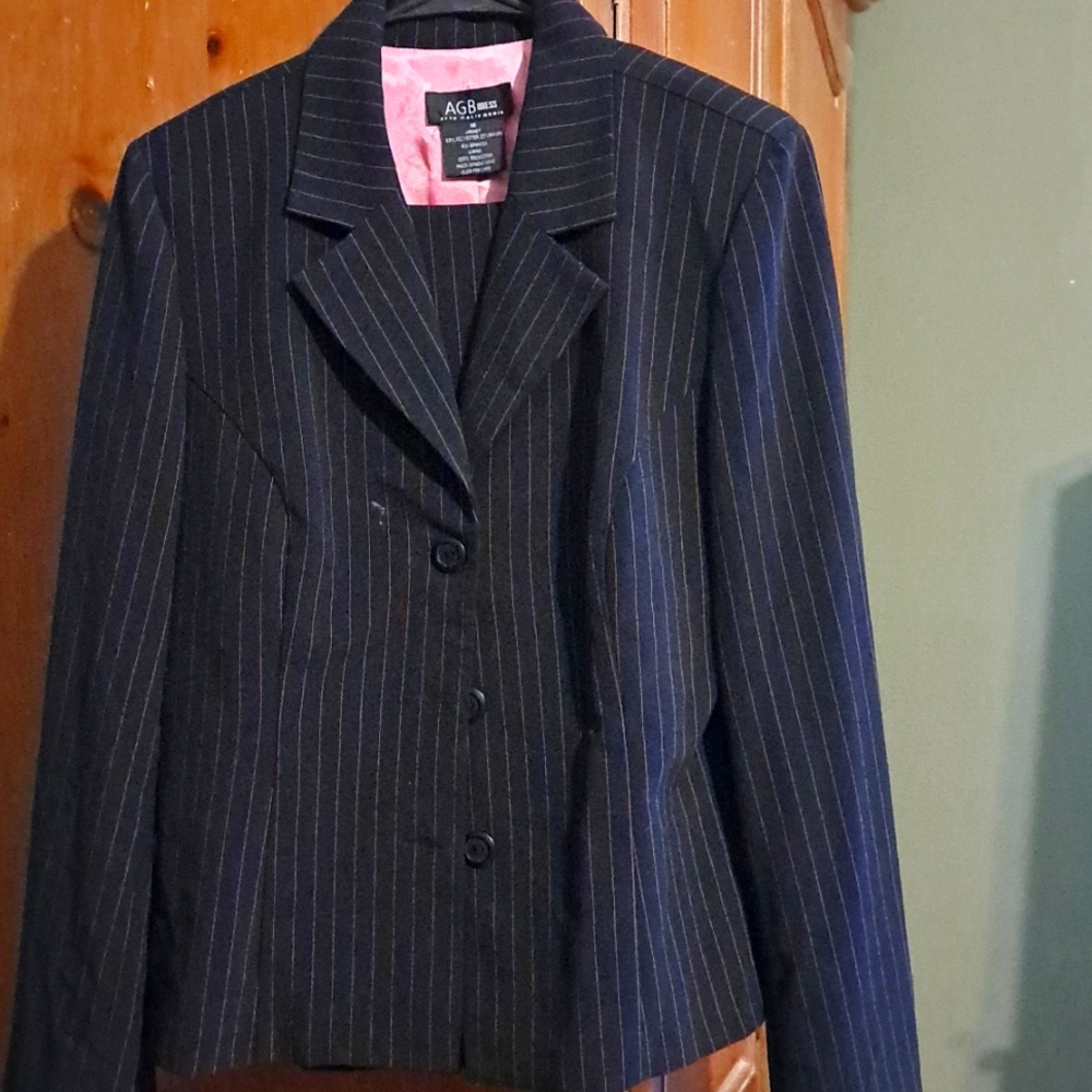 AGB pants suit, Size 10, Black and pink